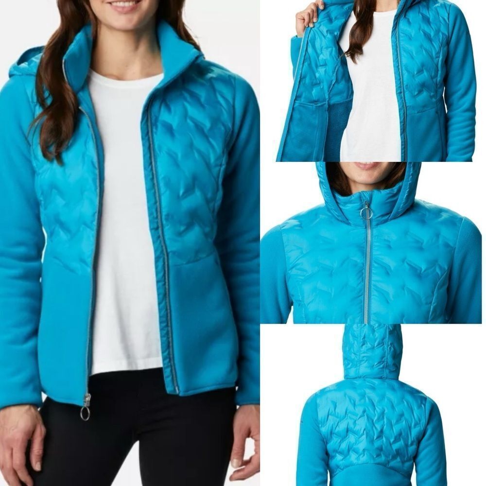 Columbia Omni heat Delta Ridge Hybrid Fleece hooded puffer jacket coat XL